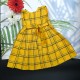 Handloom Check Design Yellow Frock for Girl Kids