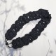 Flower Head Band with Elastic-Black