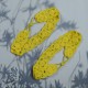 Flower Head Band with Elastic-Yellow