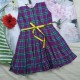 Handloom Check Design Purple Frock for Girl Kids