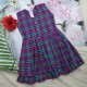 Handloom Check Design Purple Frock for Girl Kids